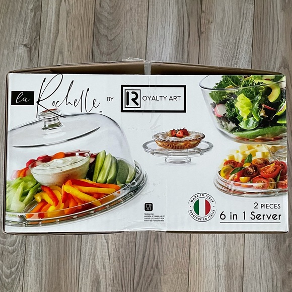 Glass dome with server platter - Picture 3 of 5